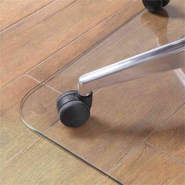 Lorell Tempered Glass Chairmat with Lip - Hardwood Floor, Carpet48 Lorell Tempered Glass Chairmat with Lip - Hardwood Floor, Carpet48