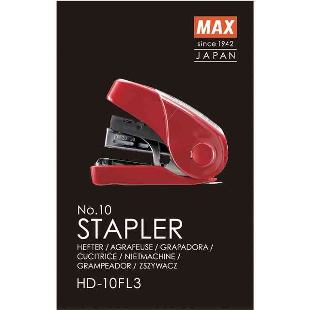 MAX Flat Clinch Mini Stapler - 25 Sheets Capacity - 1 Each - Red MAX Flat Clinch Mini Stapler - 25 Sheets Capacity - 1 Each - Red