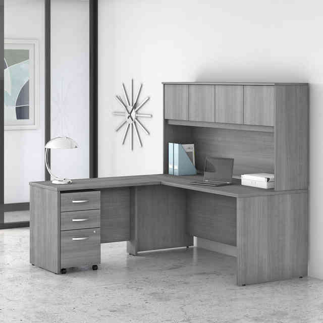 Bush Business Furniture Studio C 72W x 30D Office Desk with Hutch and Mobile File Cabinet - 72 Bush Business Furniture Studio C 72W x 30D Office Desk with Hutch and Mobile File Cabinet - 72