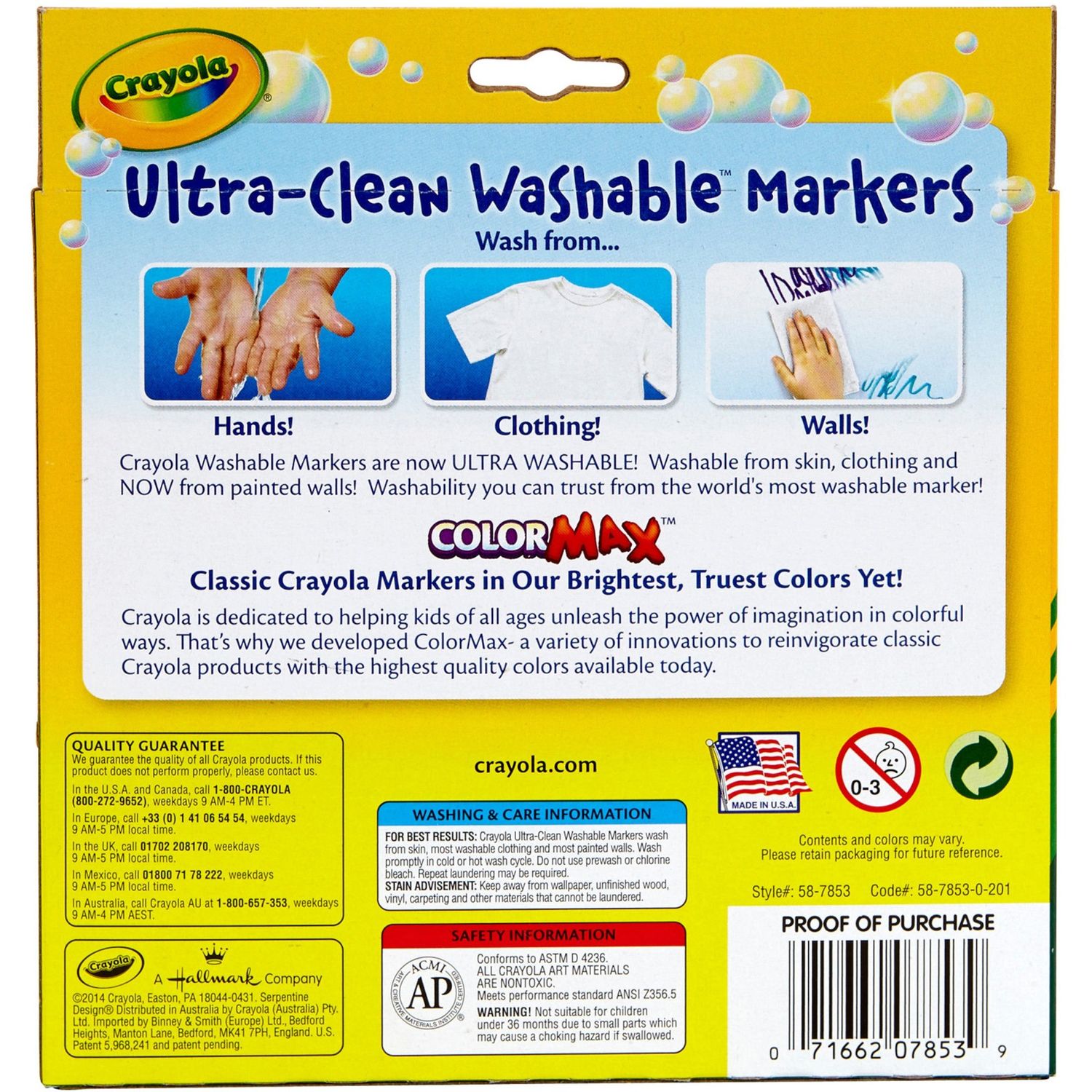 Crayola - Bulk Ultra-Clean Washable Markers, Conical Tip - Yellow