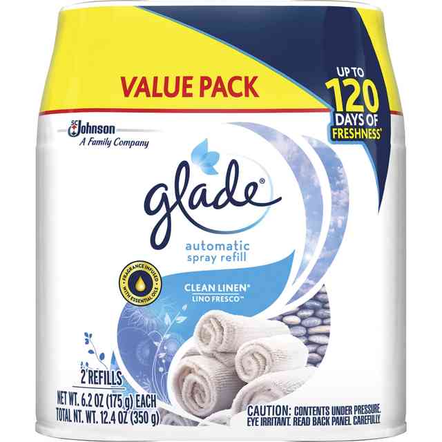 Glade Automatic Spray Refill Value Pack - 12.40 oz - Clean Linen - 60 Day - 2 / Pack - Long Lasting, Phthalate-free, Paraben-free, Formaldehyde-free Glade Automatic Spray Refill Value Pack - 12.40 oz - Clean Linen - 60 Day - 2 / Pack - Long Lasting, Phthalate-free, Paraben-free, Formaldehyde-free