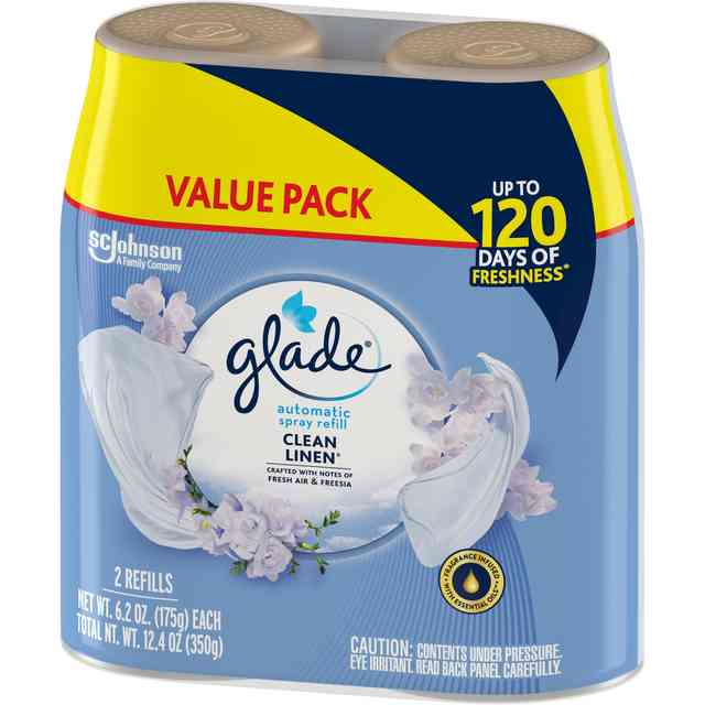 Glade Automatic Spray Refill Value Pack - 12.40 oz - Clean Linen - 60 Day - 2 / Pack - Long Lasting, Phthalate-free, Paraben-free, Formaldehyde-free Glade Automatic Spray Refill Value Pack - 12.40 oz - Clean Linen - 60 Day - 2 / Pack - Long Lasting, Phthalate-free, Paraben-free, Formaldehyde-free