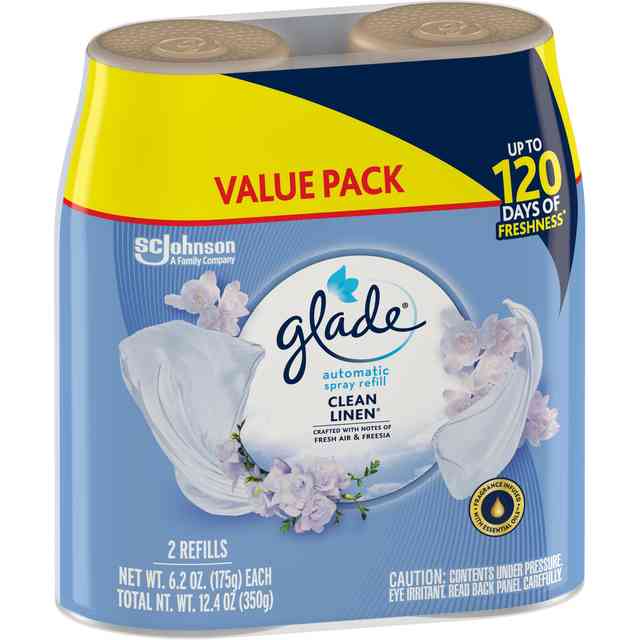 Glade Automatic Spray Refill Value Pack - 12.40 oz - Clean Linen - 60 Day - 2 / Pack - Long Lasting, Phthalate-free, Paraben-free, Formaldehyde-free Glade Automatic Spray Refill Value Pack - 12.40 oz - Clean Linen - 60 Day - 2 / Pack - Long Lasting, Phthalate-free, Paraben-free, Formaldehyde-free