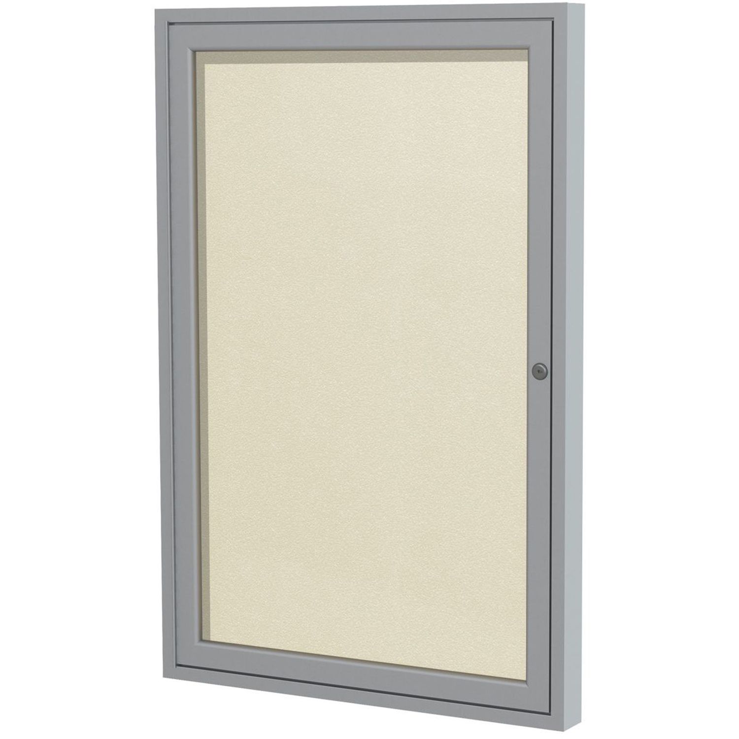 1 Door Enclosed Vinyl Bulletin Board with Satin Frame by Ghent