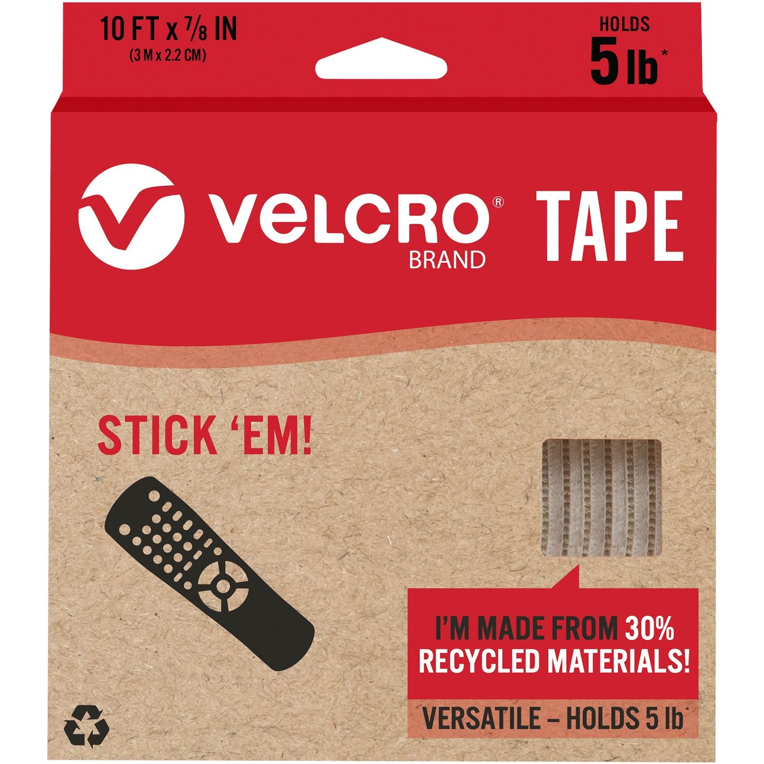 Eco Collection Adhesive Backed Tape by Velcro Companies VEK30195