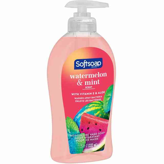 Softsoap Watermelon Hand Soap - Watermelon & Mint ScentFor - 11.3 fl oz (332.7 mL) - Pump Bottle Dispenser - Bacteria Remover, Dirt Remover - Hand, Skin - Moisturizing - Pink - Refillable, Recyclable, Paraben-free, Phthalate-free, Biodegradable - 1 E Softsoap Watermelon Hand Soap - Watermelon & Mint ScentFor - 11.3 fl oz (332.7 mL) - Pump Bottle Dispenser - Bacteria Remover, Dirt Remover - Hand, Skin - Moisturizing - Pink - Refillable, Recyclable, Paraben-free, Phthalate-free, Biodegradable - 1 E