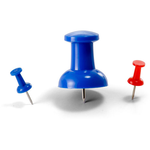 Officemate Giant Push Pins, Assorted - 12 count
