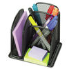 SAF3250BL - Onyx Mesh Mini Organizer, 3 Compartments, Steel, 6 x 5.25 x 5.25, Black