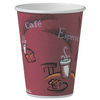 SCCOF12BI0041 - Paper Hot Drink Cups in Bistro Design, 12 oz, Maroon, 300/Carton