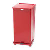 RCPST24EPLRD - Defenders Heavy-Duty Steel Step Can, 13 gal, Steel, Red