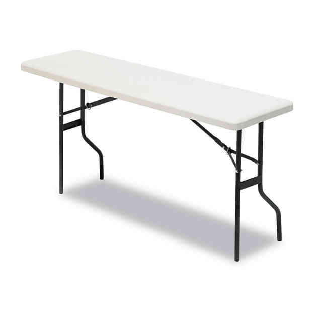 Realspace Molded Plastic Top Folding Table 29 H x 60 W x 30 D Platinum -  Office Depot