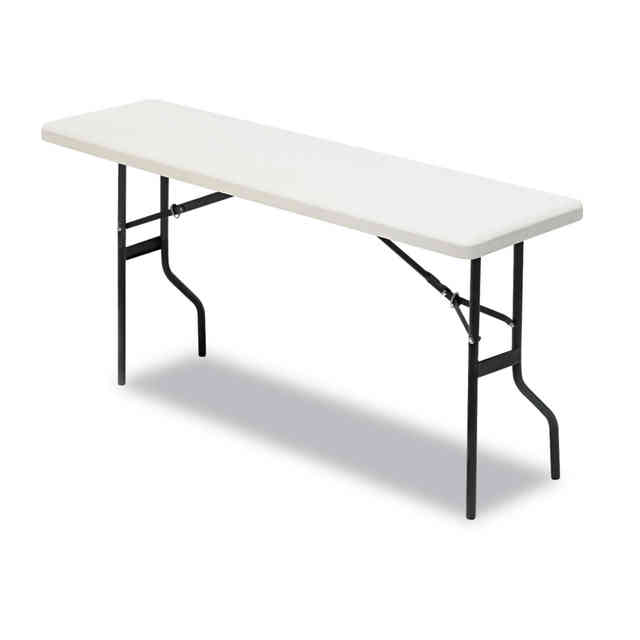 Realspace Molded Plastic Top Folding Table 29 H x 48 W x 24 D Platinum -  Office Depot