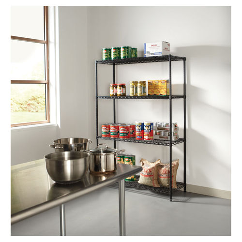 Alera 5-Shelf Wire Shelving Kit With Casters And Shelf Liners, 36W