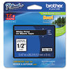 BRTTZE335 - TZe Standard Adhesive Laminated Labeling Tape, 0.47" x 26.2 ft, White on Black