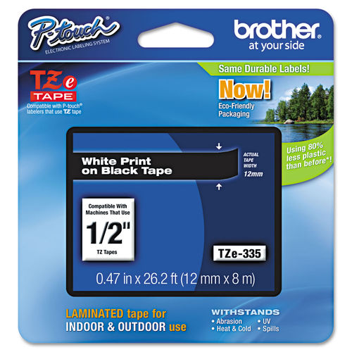 TZe Standard Adhesive Laminated Labeling Tape by Brother P-Touch® BRTTZE335