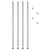 ALESW59PO36SR - Stackable Posts For Wire Shelving, 36" High, Silver, 4/Pack