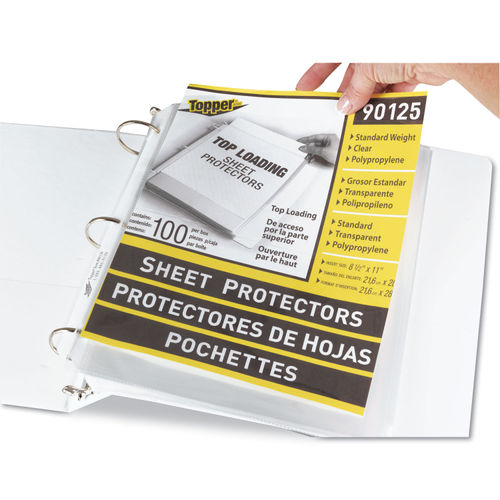 Business Source Clear Heavyweight Sheet Protectors, 3 Ring, 100/Box