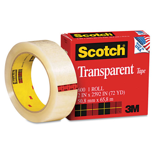 Scotch Transparent Tape 600 72 3PK 1 x 2592 3 Core Transparent 3
