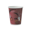 SCCOF10BI0041 - Paper Hot Drink Cups in Bistro Design, 10 oz, Maroon, 300/Carton