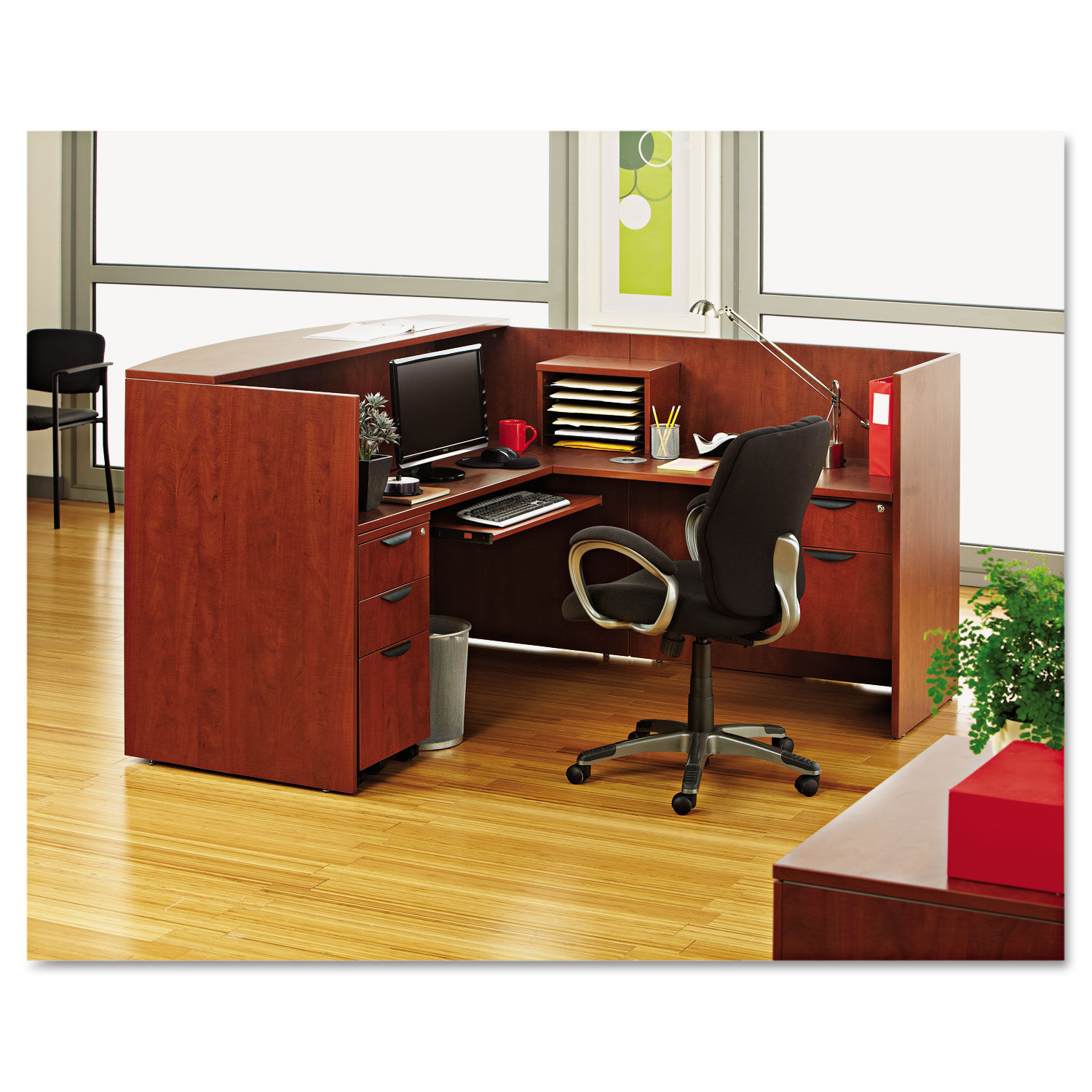 Alera Valencia Series Reception Desk with Transaction Counter by Alera®  ALEVA327236MC 
