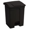 SAF9922BL - Large Capacity Plastic Step-On Receptacle, 17 gal, Plastic, Black