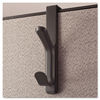 UNV08607 - Recycled Cubicle Double Coat Hook, Plastic, Charcoal