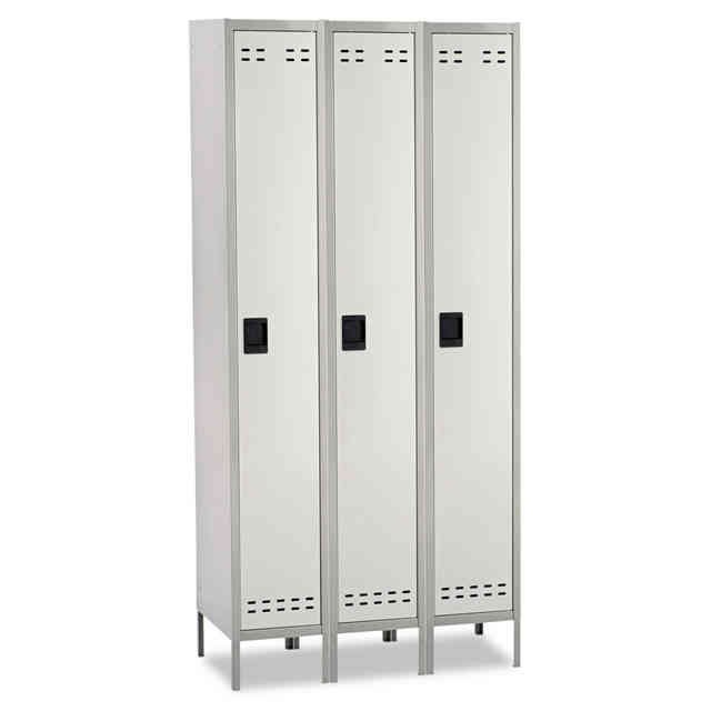 Single-Tier, Three-Column Locker, 36w x 18d x 78h, Two-Tone Gray Single-Tier, Three-Column Locker, 36w x 18d x 78h, Two-Tone Gray