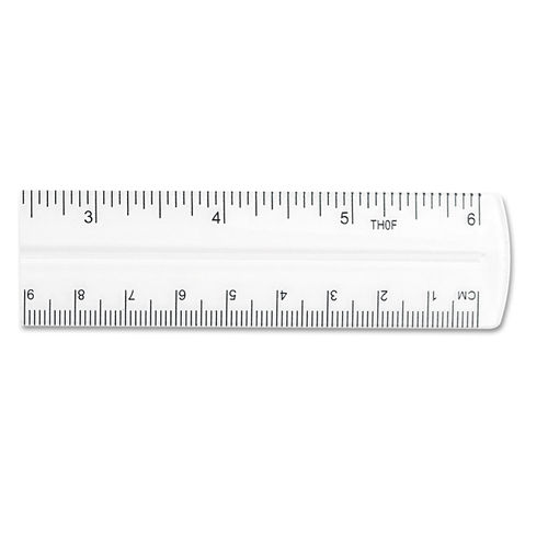 Clear Plastic Ruler, Standard/Metric, 6 Long, Clear, 2/Pack - Reliable  Paper