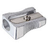 OIC30233 - Metal Pencil Sharpener, 0.63 x 1 x 0.38, Metallic Silver