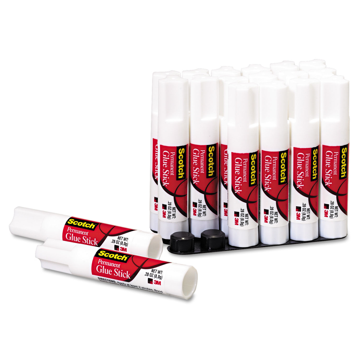 Scotch Brand Scotch MMM600824S Permanent Glue Stick (Pack of 24), Clear  (2-Pack)