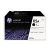 HEWCE505D - HP 05A, (CE505D) 2-Pack Black Original LaserJet Toner Cartridges