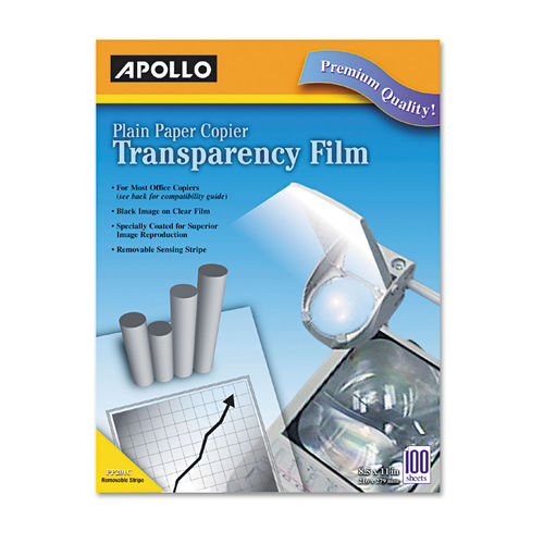 Plain Paper Laser Transparency Film with Handling Strip by Apollo