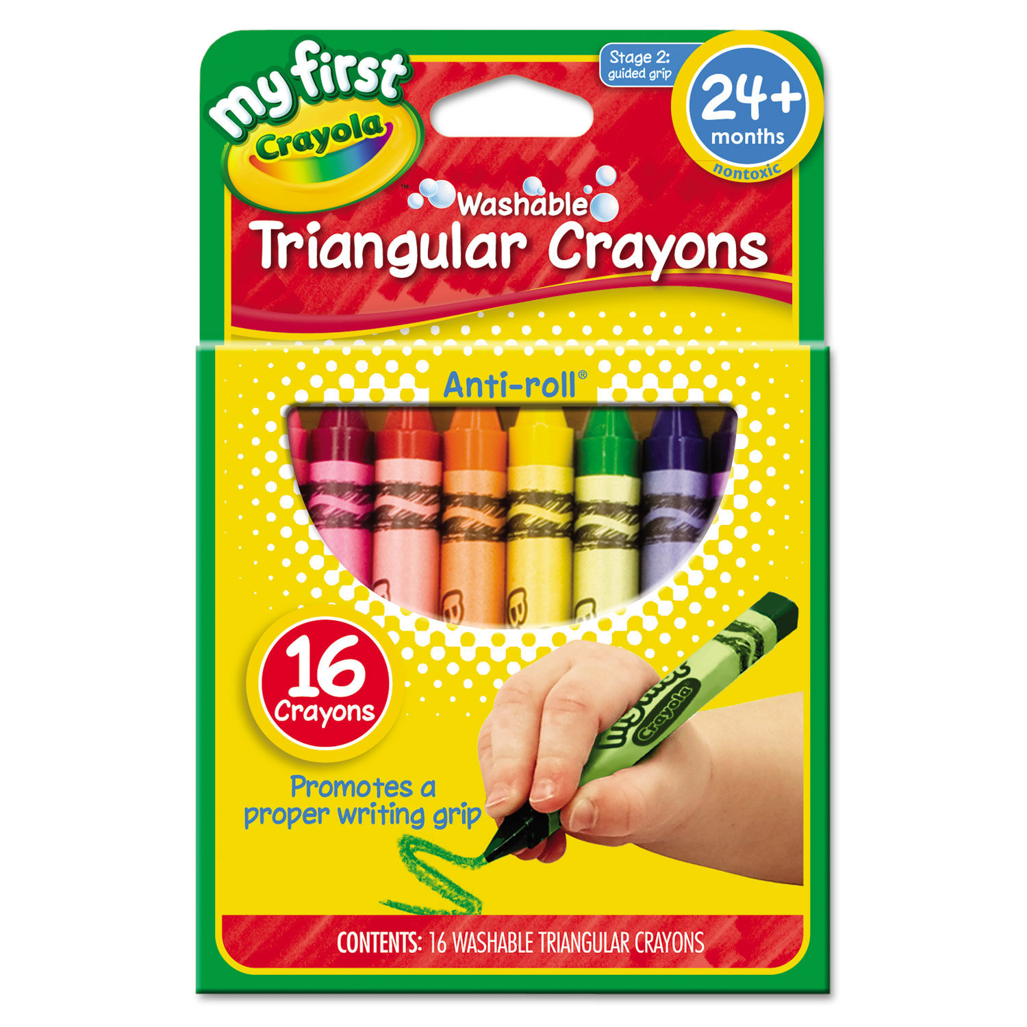 Crayola Triangular Crayon Set, 16-Colors 