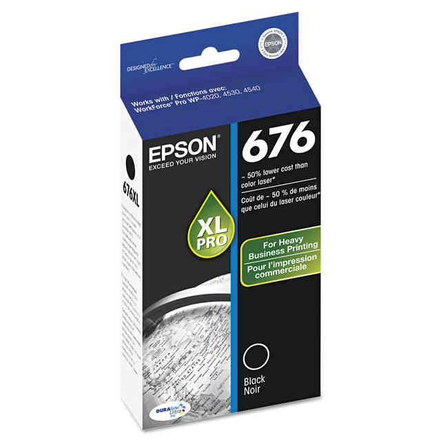 T676XL120-S (676XL) High-Yield Ink, 2,400 Page-Yield, Black T676XL120-S (676XL) High-Yield Ink, 2,400 Page-Yield, Black