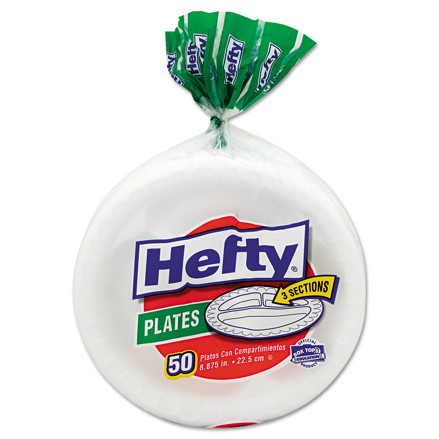 Hefty Everyday Foam Plates (White, Soak Proof, 9, 50 Count, Pack of 8)