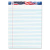 TOP75140 - American Pride Writing Pad, Wide/Legal Rule, Red/White/Blue Headband, 50 White 8.5 x 11.75 Sheets, 12/Pack