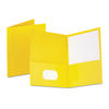 OXF57509 - Twin-Pocket Folder, Embossed Leather Grain Paper, 0.5" Capacity, 11 x 8.5, Yellow, 25/Box