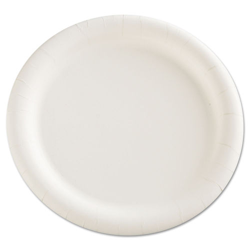 AJM Packaging Premium Coated Paper Plates, 9 Dia, White, 125/Pack, 4 Packs/Carton - AJMCP9AJCWWH14