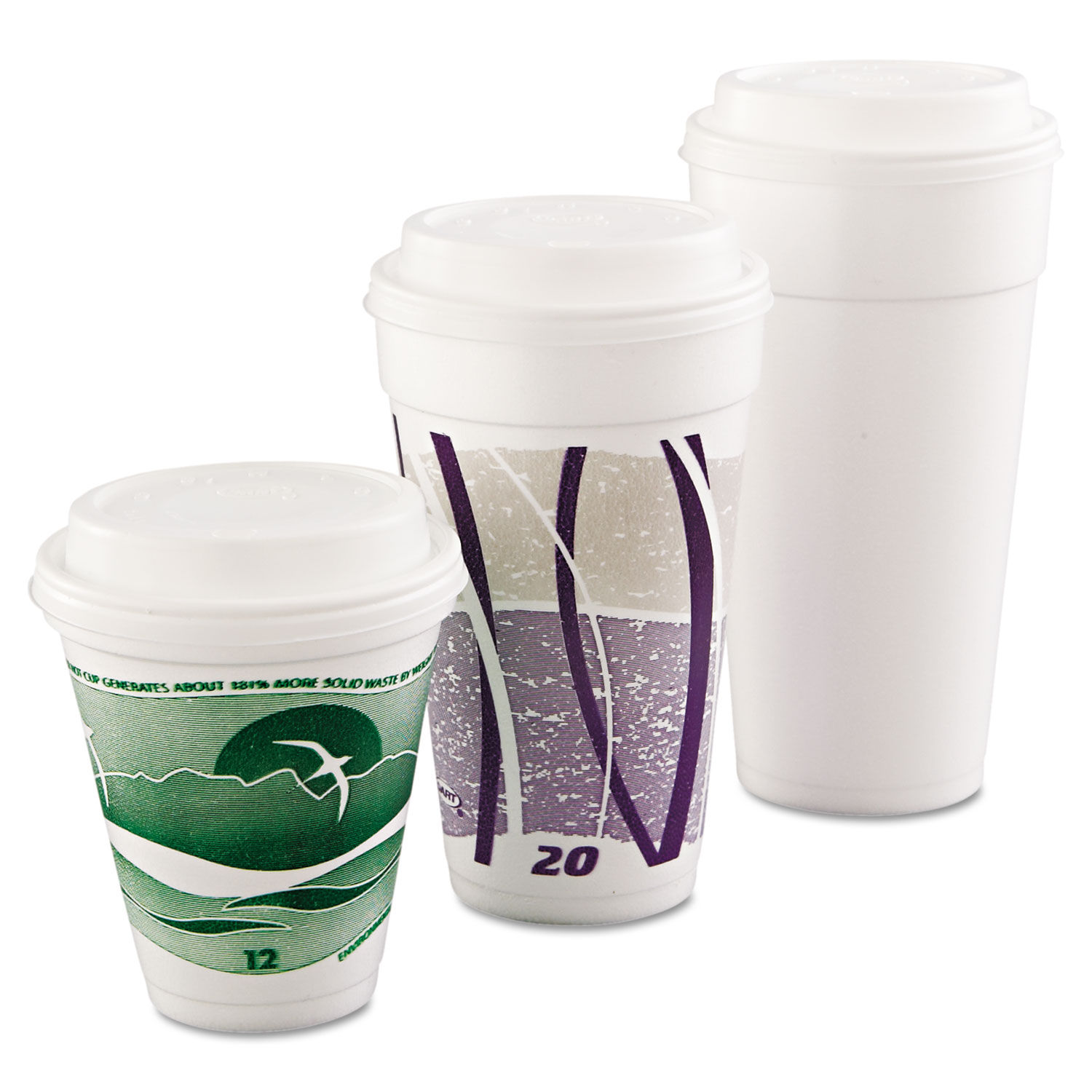 Dart Horizon Hot/cold Foam Drinking Cups, 20 Oz, Printed, Blueberry/white,  25/bag, 20 Bags/carton - Mfr Part# 20J16H