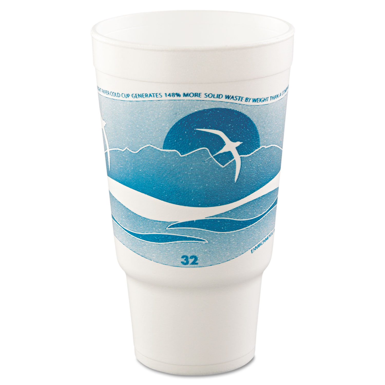 Dart Horizon Foam Cup Hot/Cold 20oz. Printed Blueberry/White 25/Bag 20/CT