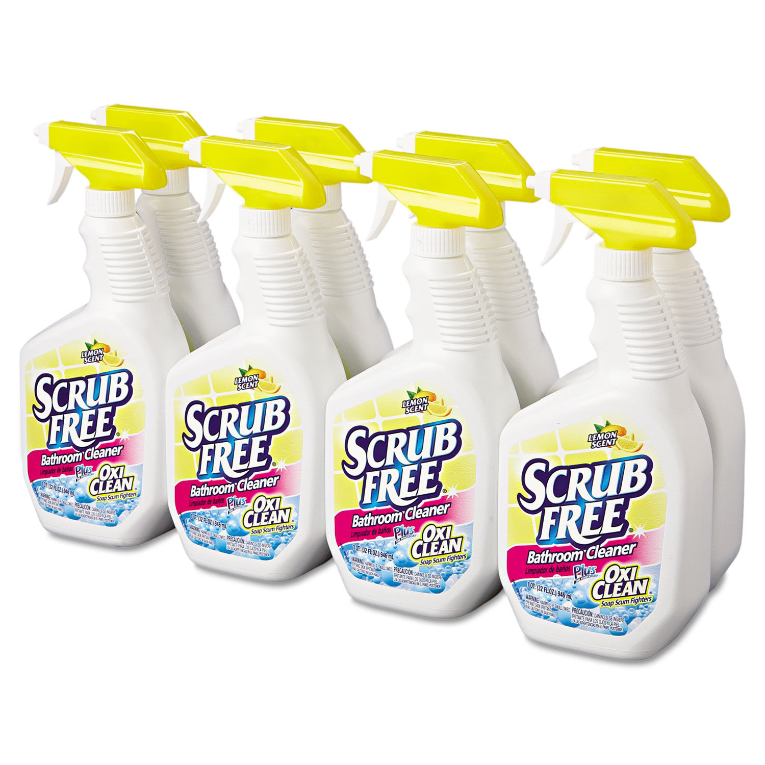 Scrub Free Total Bathroom Cleaner with OxiClean, Lemon Scent, 32 fl oz