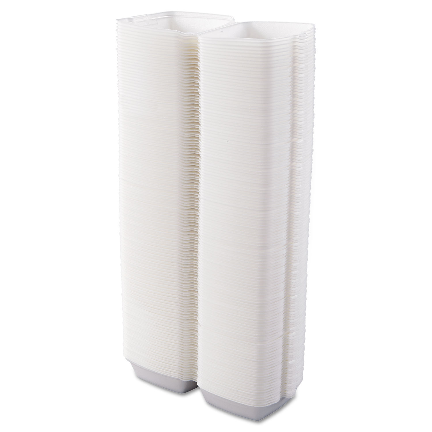 Dart 60HT1 6 x 6 x 3 White Foam Hinged Lid Container - 125/Pack