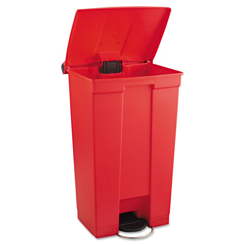 Rubbermaid Commercial Indoor Utility Step-On Waste Container 23 Gal Plastic Red