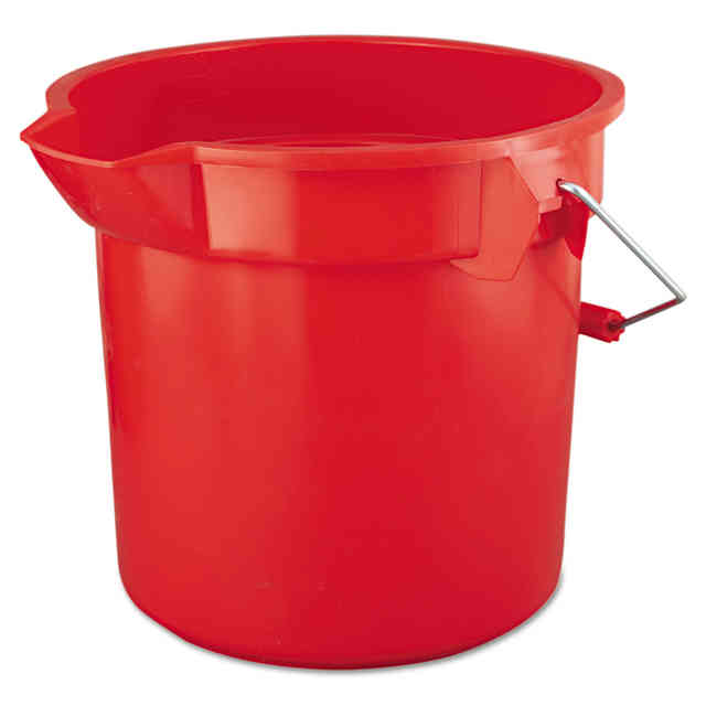 BRUTE Round Utility Pail, 14 qt, Plastic, Red, 12 BRUTE Round Utility Pail, 14 qt, Plastic, Red, 12