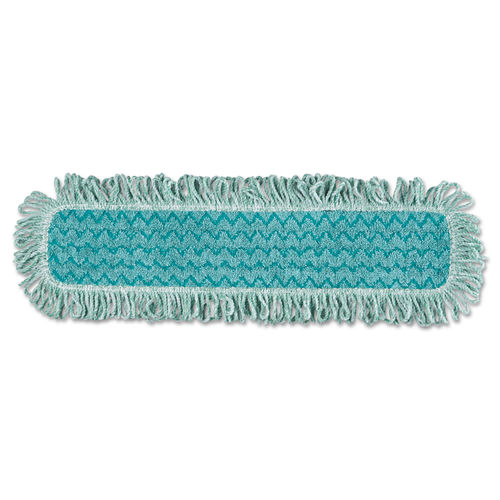 Rubbermaid Commercial HYGEN HYGEN Microfiber Fringed Dust Mop Pad, 24w x 9d, Green, 6/Carton