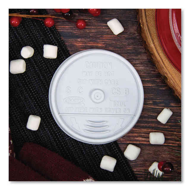 Sip Thru Lids, Fits 10 oz to 14 oz Foam Cups, Plastic, White, 100/Pack, 10 Packs/Carton Sip Thru Lids, Fits 10 oz to 14 oz Foam Cups, Plastic, White, 100/Pack, 10 Packs/Carton