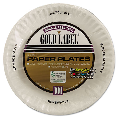 Green Label - Paper Plate 9 - 100 ea. - 12 ct.