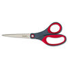 MMM1448 - Precision Scissors, 8" Long, 3.13" Cut Length, Gray/Red Straight Handle