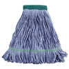 BWK502BLEA - Super Loop Wet Mop Head, Cotton/Synthetic Fiber, 5" Headband, Medium Size, Blue