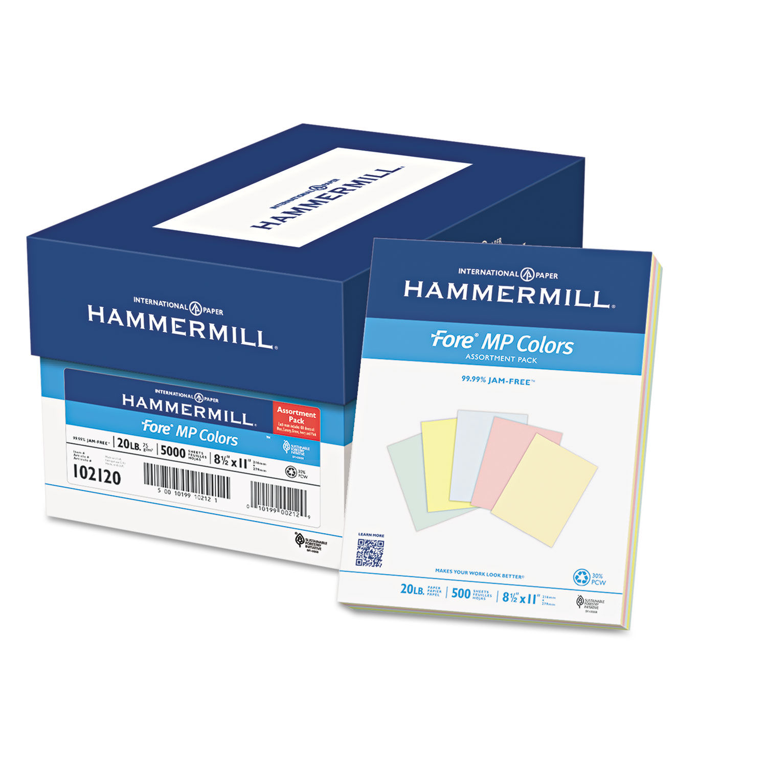 Hammermill Colors 11 x 17 20/50 Multipurpose Colors Paper 500 Sheets/Ream Cream